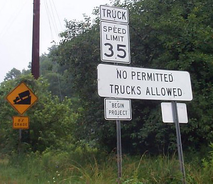 no permitted trucks allowed